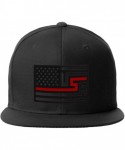 Baseball Caps USA Redesign Flag Thin Blue Red Line Support American Servicemen Snapback Hat - Thin Red Line - Black Cap - CR1...
