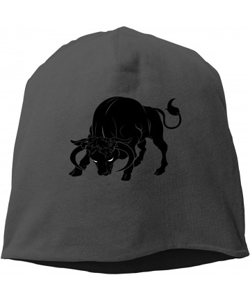 Skullies & Beanies Man Skull Cap Beanie Taurus Zodiac Sign Headwear Knit Hat Warm Hip-hop Hat - Black - C518IKRZTMQ $19.03