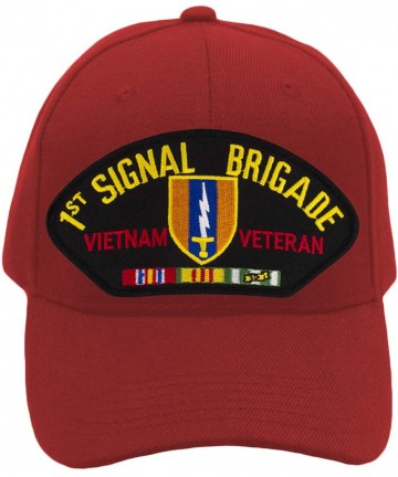 Baseball Caps 1st Signal Brigade - Vietnam War Veteran Hat/Ballcap Adjustable One Size Fits Most - Red - CC18OY268D3 $29.69