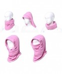 Skullies & Beanies Children's Winter Windproof Cap Thick Warm Face Cover Adjustable Ski Hat - Pink 2 - CT186QEZQZQ $14.01