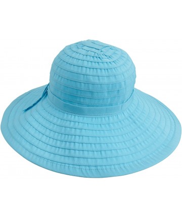 Sun Hats Women's Ribbon Large Brim Hat - Aqua - C912NAXM8X0 $37.10