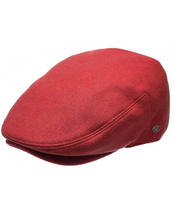 Newsboy Caps Men's Herringbone Wool Tweed Newsboy Ivy Cabbie Driving Hat - 1581-red - CA1865K5RA8 $23.65