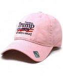 Baseball Caps Trump 2020 Keep America Great Campaign Embroidered US Hat Baseball Cotton Cap - Cotton Light Pink - CV18KYRYW79...
