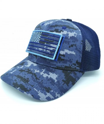 Baseball Caps Detachable Embroidered Adjustable - Blue Camo - CK18R5MSZ6A $18.33