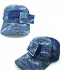 Baseball Caps Detachable Embroidered Adjustable - Blue Camo - CK18R5MSZ6A $18.33