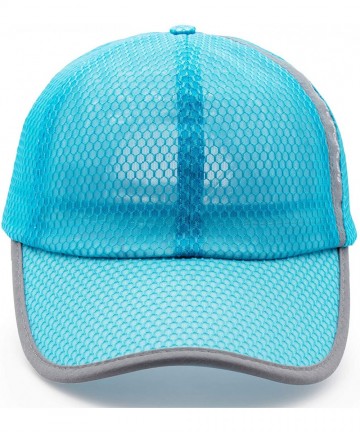 Baseball Caps Unisex Summer Breathable Quick Dry Mesh Baseball Cap Sun Hat - Lake Blue - CI18R85QU40 $15.24