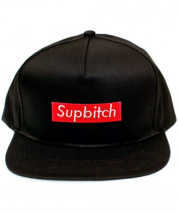 Baseball Caps Supbitch Funny Hat One Size Flat Bill Cap Unisex Black - CL18UUZ0HND $18.69