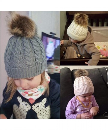 Skullies & Beanies Mom Baby Matching Crochet Knitt Beanies Hats Warm Winter Crochet Knit Wool Solid Color Caps for Women Boys...