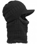 Skullies & Beanies Men Winter Hat Balaclava Cap Neck Warmer Cap Outdoor Thick Knit Hat - Black - CU1896UX6U9 $25.33