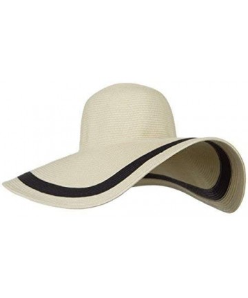 Sun Hats Solid Peak Ladies Wide Brim Toyo Sun Hat - Nautral-black - CU125T9MGW3 $44.10