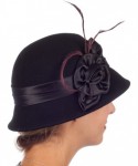 Bucket Hats Danielle Vintage Style Wool Cloche Hat - Black - C811LR2XQCL $24.73