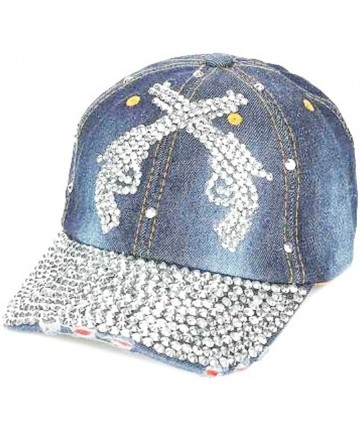 Baseball Caps Rhinestone Western Cap Hat - Denim Blue - CH183YN6KMI $37.04