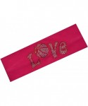 Headbands Love Basketball Rhinestone Cotton Stretch Headband for Girls Teens and Adults - Basketball Team Gifts - Hot Pink - ...