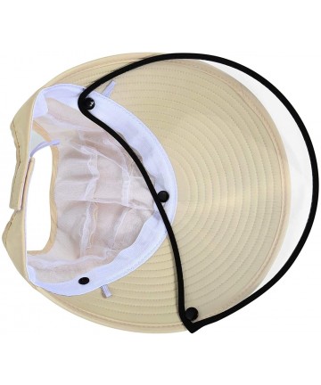 Baseball Caps Safety Cap Sun Hat Detachable Baseball Cap Windproof Sun Protection Sun Cap - Beige - CI197RKE2ND $21.59
