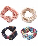 Cold Weather Headbands 4 Pack Cross Headbands Vintage Elastic Head Wrap Stretchy Hairband Twisted Cute Hair Accessories - CY1...