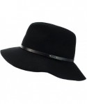 Bucket Hats Exclusive Women's Push Pin Band Wool Flop Brim Fedora Hat - Black - C61274IMLX1 $20.93