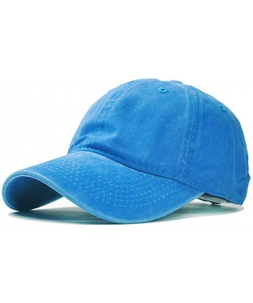 Baseball Caps Vintage Baseball Cap 100% Washed Twill Soft Cotton Adjustable Unisex Dad-Hat - Blue - CE18SGTGTQW $23.33