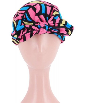 Skullies & Beanies Shiny Flower Turban Shimmer Chemo Cap Hairwrap Headwear Beanie Hair Scarf - Rose Red4 - CY18WXHU280 $12.96