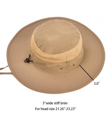 Sun Hats Wide Brim Sun Hats for Women Foldable Summer Beach Hats UPF 50+ Packable Travel Bucket Cap - Outdoors-khaki - C718O4...