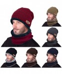 Rain Hats Two-Piece Knit Windproof Cap Winter Beanie Hat Scarf Set Warm Thicking Hat Skull Caps for Men Women Fashion - CT193...