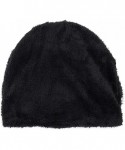 Skullies & Beanies Women's Warm Plus Velvet Thicken Beanie Hat Collar Cashmere Fashion Painting Hat - Black - C818KN5ZIEE $22.09