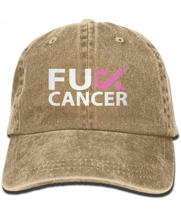 Baseball Caps Fuck Breast Cancer Pink Ribbon Dad Hat Adjustable Baseball Cap Mesh Hat Trucker Caps - Natural - CU18KMKGWIK $1...