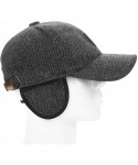 Newsboy Caps Men's Fall Winter Hat Cap with Fold Earmuffs WarmerWarm Wool Woolen Tweed Peaked Baseball Cap Hat - Black - CL18...