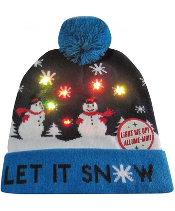 Skullies & Beanies Women Mens LED Light-Up Ugly Sweater Holiday Xmas Christmas Beanie - B - C918LH9WRZG $14.93