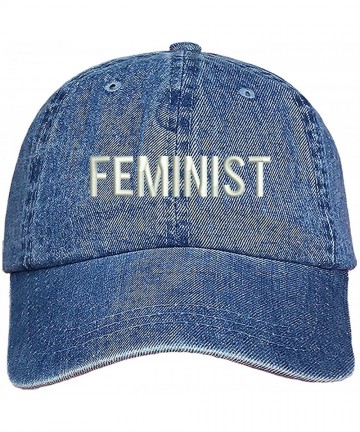 Baseball Caps Feminist Dad Hat - Denim (Feminist Dad Hat) - CU18D4AIN3G $21.75