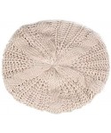 Berets Women Ladies Beret Beanie Hat Winter Knitted Crochet Slouchy Knit Baggy Ski Cap Outdoor - White - C118ZELL5GR $16.23
