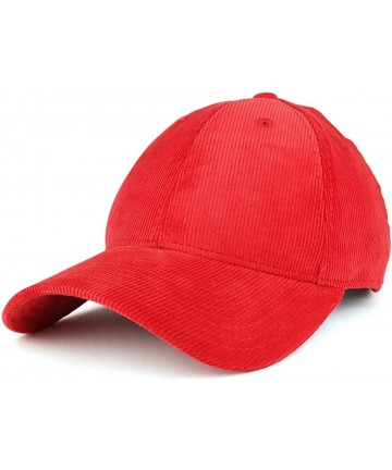 Baseball Caps Low Profile Structured Woven Corduroy Plain Baseball Cap - Red - C11864L4XDI $32.80