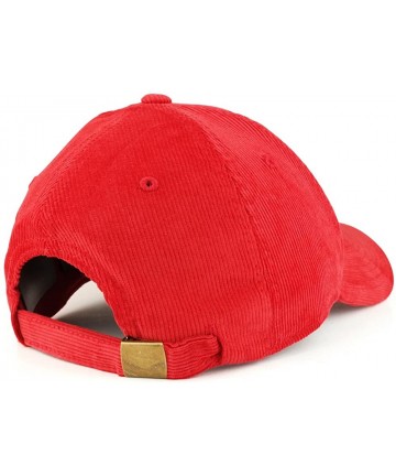 Baseball Caps Low Profile Structured Woven Corduroy Plain Baseball Cap - Red - C11864L4XDI $22.40