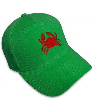 Baseball Caps Custom Baseball Cap Crab Style C Embroidery Acrylic Dad Hats for Men & Women - Kelly Green - CV18SK94G0Y $30.56