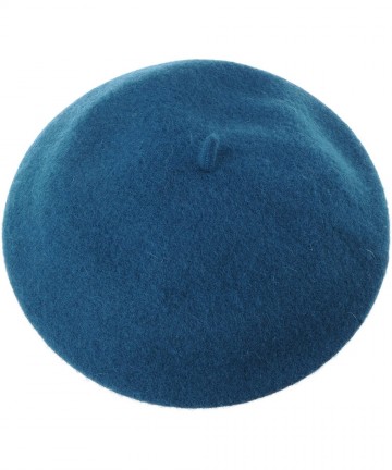 Berets Wool Beret Hat Warm Winter French Style KR9538 - Blue - C312NYL2MDG $30.86