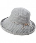 Newsboy Caps Womens UPF50+ Linen/Cotton Summer Sunhat Bucket Packable Hats w/Chin Cord - 89322_gray - C218SHZNR9Q $22.84