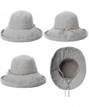 Newsboy Caps Womens UPF50+ Linen/Cotton Summer Sunhat Bucket Packable Hats w/Chin Cord - 89322_gray - C218SHZNR9Q $22.84