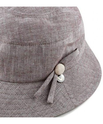 Bucket Hats Light Weight Packable Women's Wide Brim Sun Bucket Hat - Sophie-brown - C018GQRDN2C $23.56