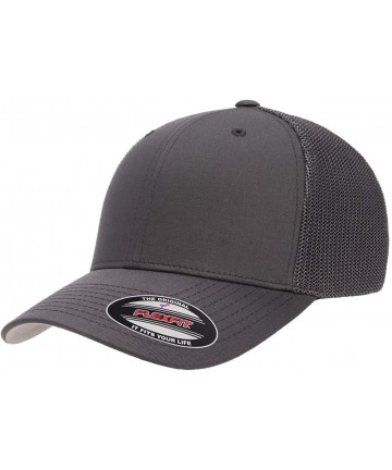 Baseball Caps The Original Flexfit Yupoong Mesh Trucker Hat Cap & 2-Tone - Charcoal - C018HCIMDCE $20.49