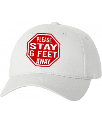 Baseball Caps Social Distancing Stay 6 Feet Away Please Keep Your Distance Hat Running Cap - White - CN197IDK4RQ $19.95