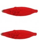 Headbands Women's Headband Neck/Ear Warmer Hand Made Black 812HB - 2 pcs Red & Red - CM122N41TYD $30.77