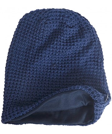 Skullies & Beanies Mens Slouchy Long Beanie Knit Cap for Summer Winter- Oversize - B08-navy Blue - CO1262UAI0J $18.18