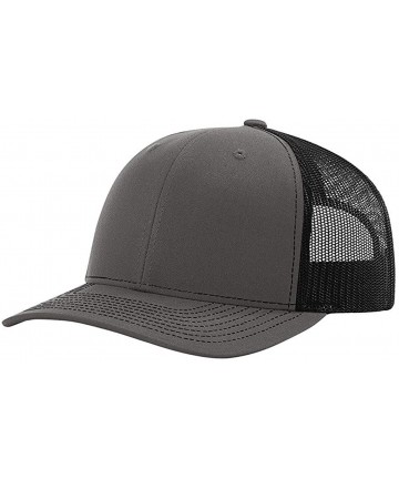 Baseball Caps Trucker Snapback Cap-Charcoal/Black-Adjustable - C518C2UE3CH $17.40
