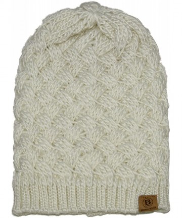 Skullies & Beanies Unisex Warm Chunky Soft Stretch Cable Knit Beanie Cap Hat - 1715 White - CV188CMUYX5 $13.10