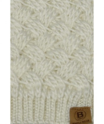 Skullies & Beanies Unisex Warm Chunky Soft Stretch Cable Knit Beanie Cap Hat - 1715 White - CV188CMUYX5 $13.10