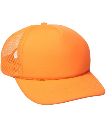 Baseball Caps Solid Color Neon Trucker Cap - Orange - C41109SNHWN $14.36