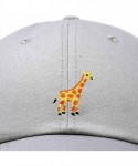 Baseball Caps Giraffe Baseball Cap Soft Cotton Dad Hat Custom Embroidered - Gray - C5180YXQTQI $16.69