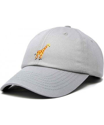 Baseball Caps Giraffe Baseball Cap Soft Cotton Dad Hat Custom Embroidered - Gray - C5180YXQTQI $16.69