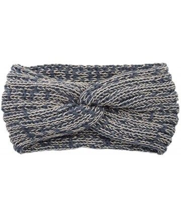 Headbands Women Twist Crochet Knitted Hair Band Headband Headwrap Headwear - Dark Grey - CW1928IHTG3 $22.45
