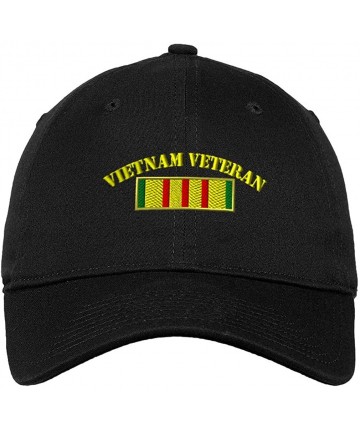 Baseball Caps Custom Low Profile Soft Hat Vietnam Flag Embroidery Veteran Name Cotton Dad Hat - Black - CA18QTLZWI8 $29.92