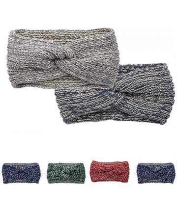 Headbands Women Twist Crochet Knitted Hair Band Headband Headwrap Headwear - Dark Grey - CW1928IHTG3 $15.05